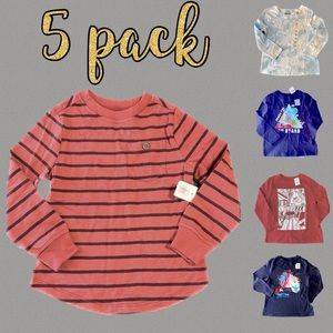 OLD NAVY | 5 pack | 2T | NWT | boys | Long sleeve | graphic T-shirts